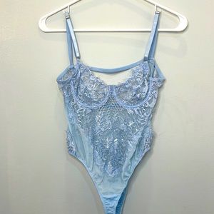 Baby blue mesh body suits